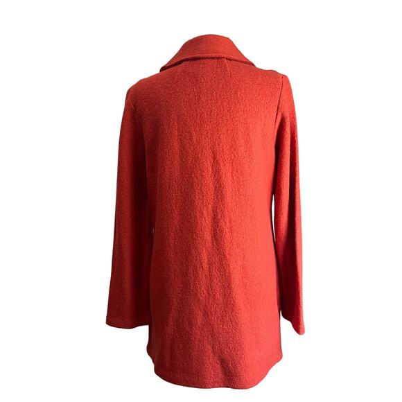 Rachel Zoe Orange Wool Blend Pocket Collared Long Sleeve Coat Size M - Picture 3 of 10